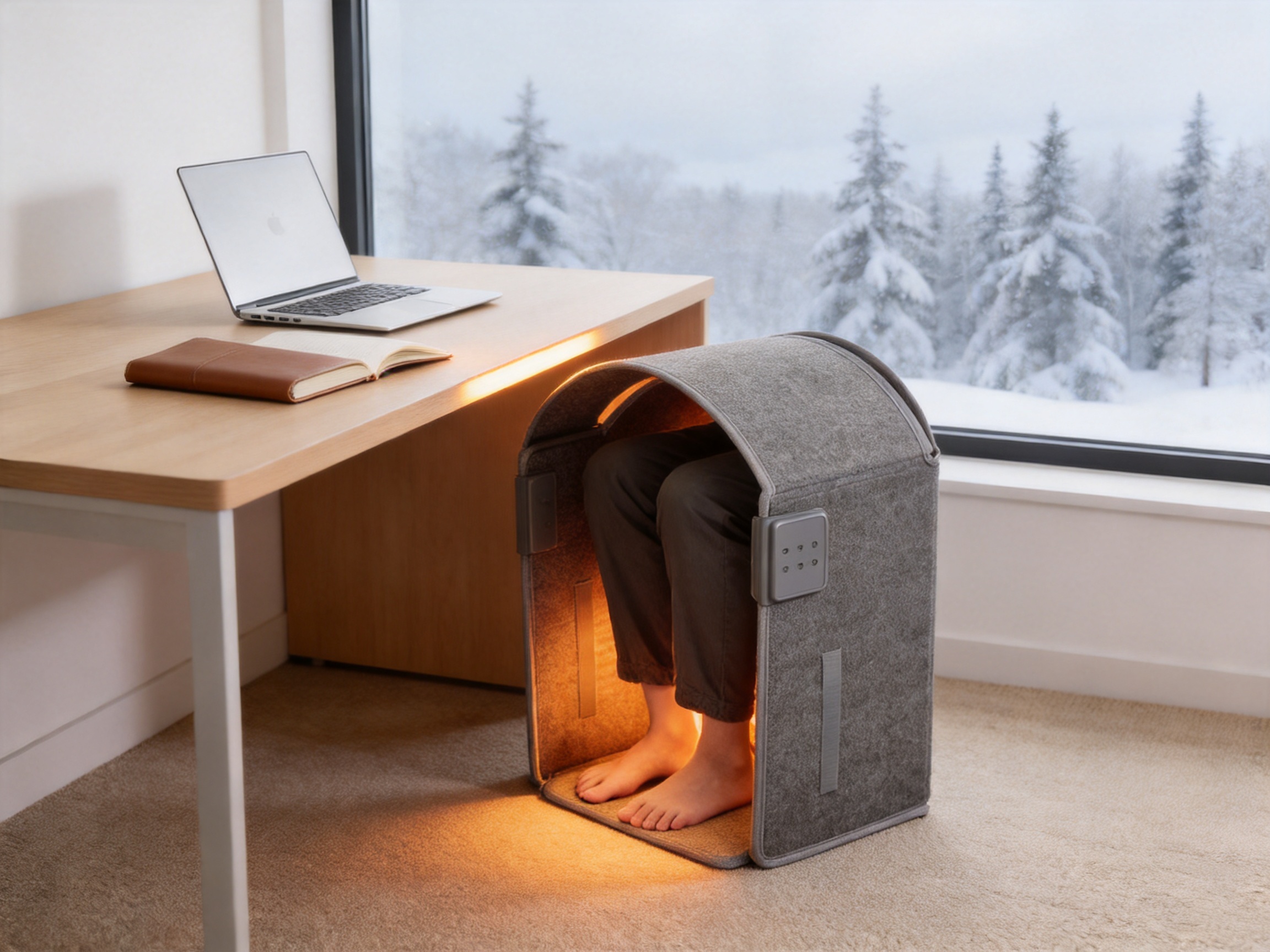 Convenient Folding 5D Heated Enclosure for Safer, Faster Under-Desk Warmth