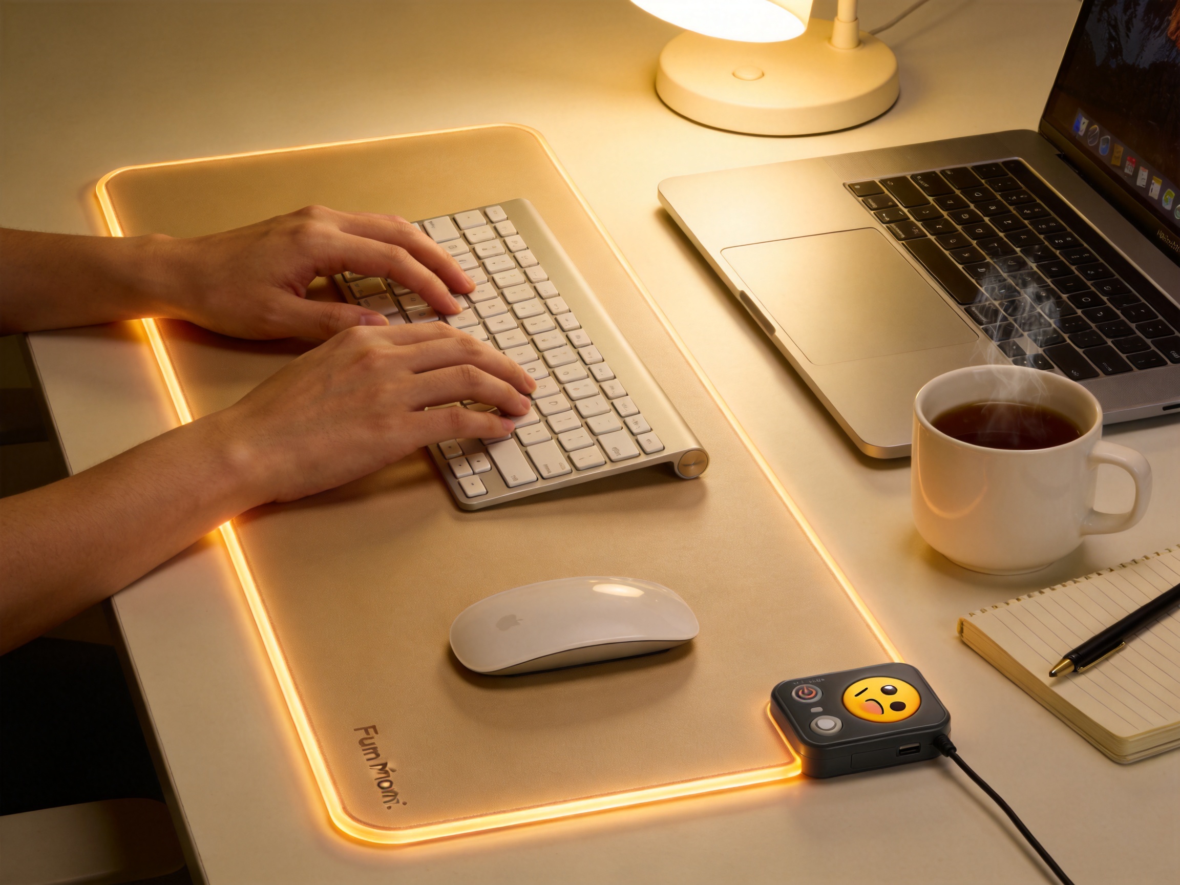 Fun Emoji Heat-Sensitive Desk Mat for Comfortable, Efficient, and Creative Workspaces