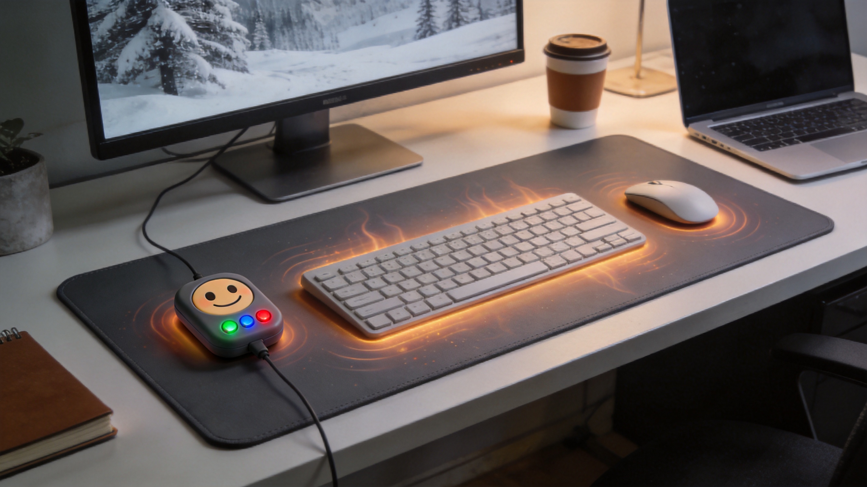 Fun Emoji Heat-Sensitive Desk Mat for Comfortable, Efficient, and Personalized Workspaces