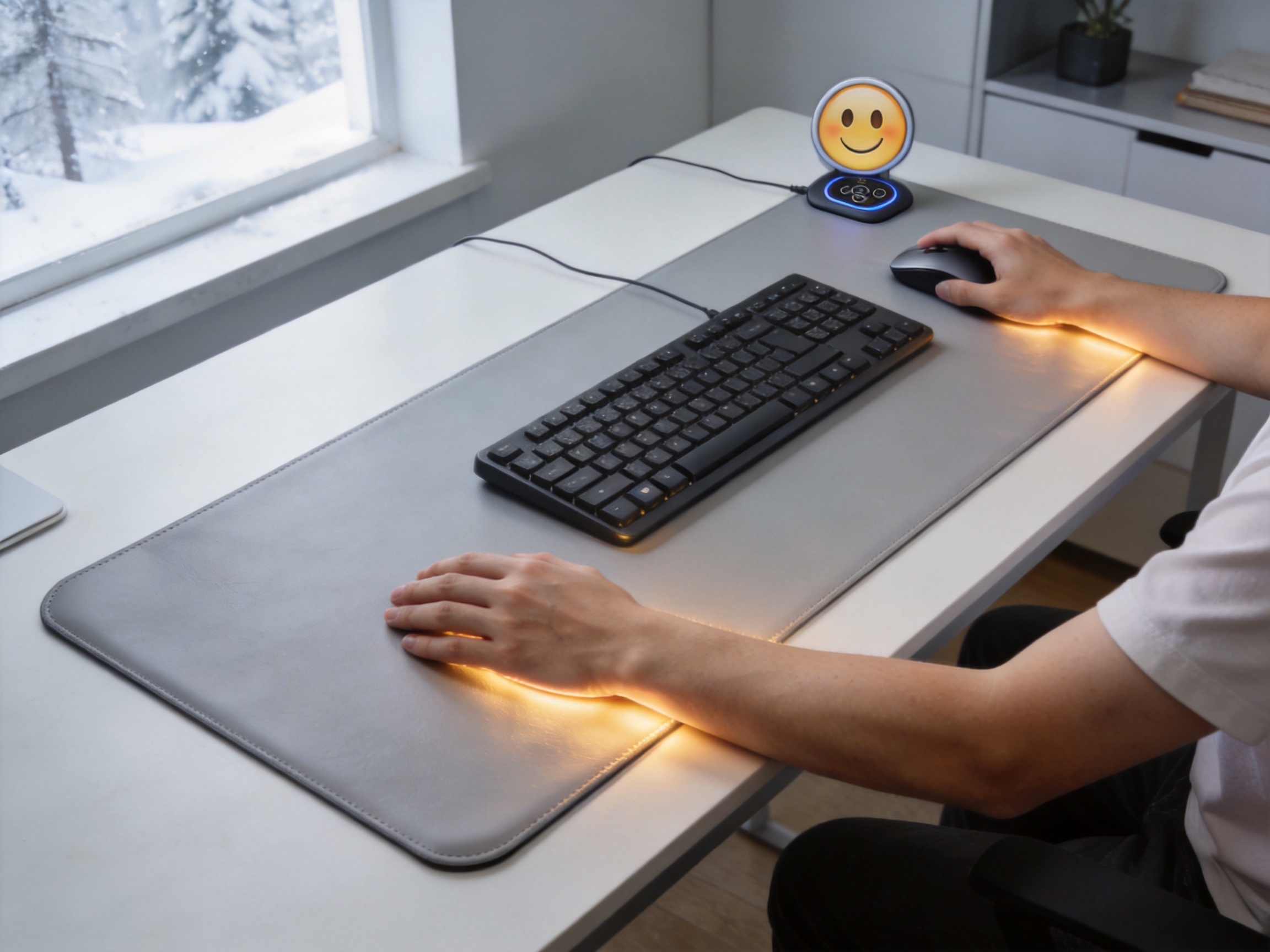 Fun Emoji Heat-Sensitive Desk Mat: Targeted Warmth, Smart Comfort, and Factory-Direct Customization